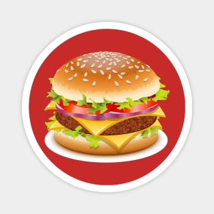 Cheese burger on a plate Magnet